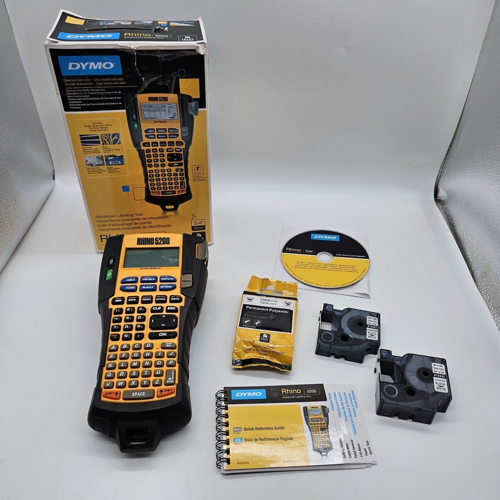 DYMO Rhino 5200 Industrial Label Maker ANSI/TIA-606-A Cable Heavy-Duty Labeling